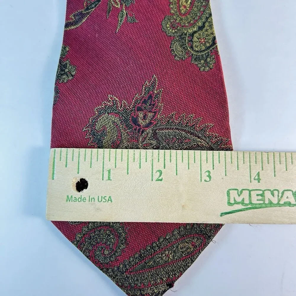 Robert Talbott Mens Wine Red Paisley 100% Silk Tie